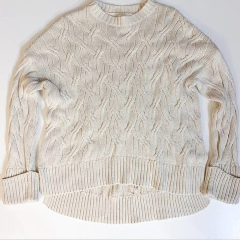 Neutral Cable Knit Sweater Cream